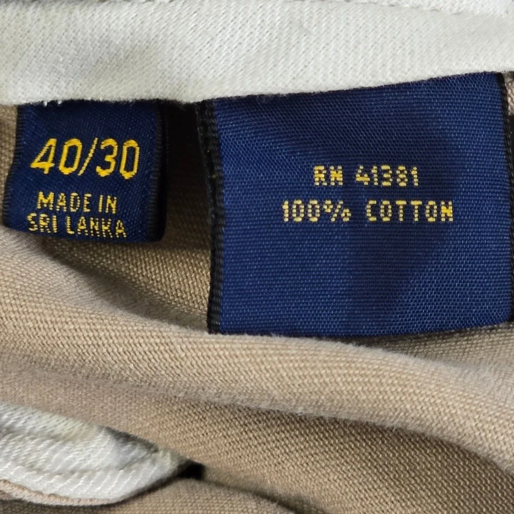 Polo Ralph Lauren Pants 40x30 Men's Classic Fit Chinos Khaki Tan Preppy Casual